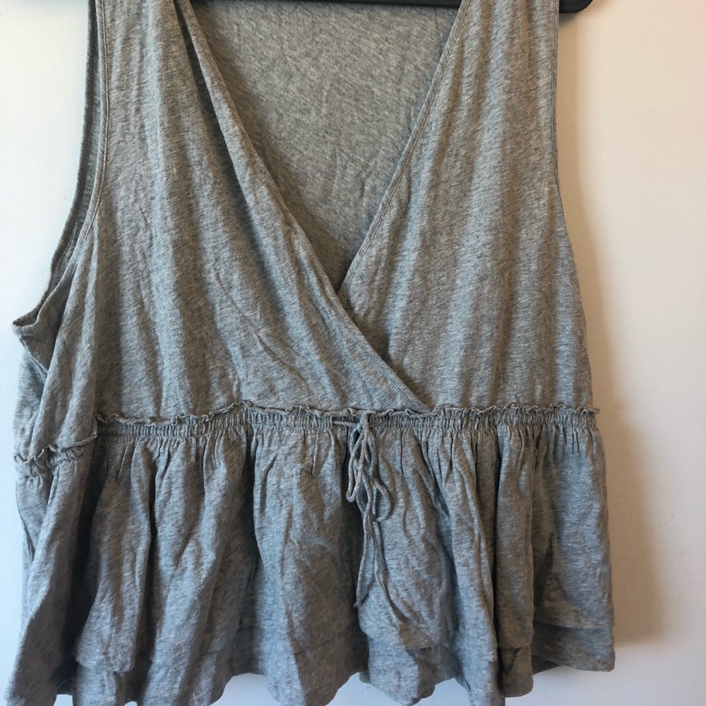 Grey Wrap Top